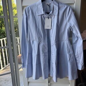 CO Men's Casual Light Blue Button Down Shirt